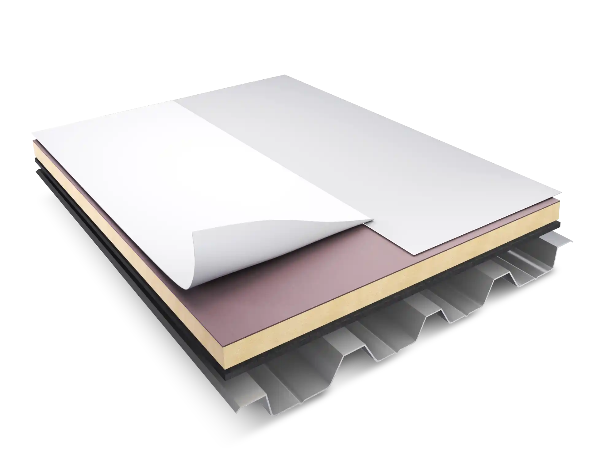 Custom Cut Roll Good, Duro-Last X PVC roofing membrane cross section.